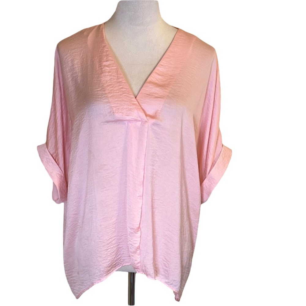 Glam Soft Pink Silky Blouse